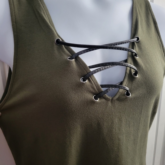 Torrid Foxy Green Laceup Tank - Picture 2 of 4
